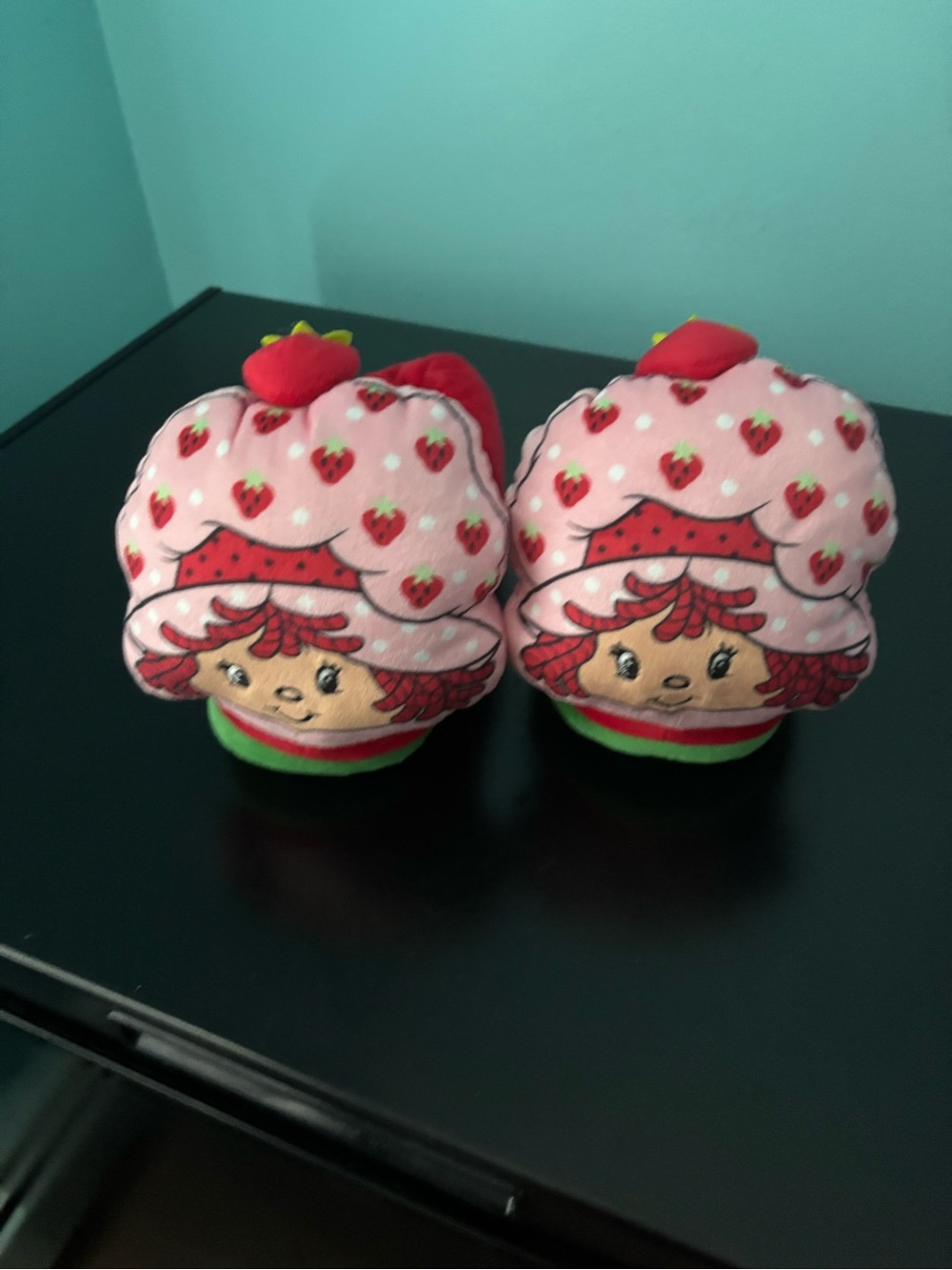 Strawberry Shortcake Plush Slip-On Shoes - Pink Red Green size 6